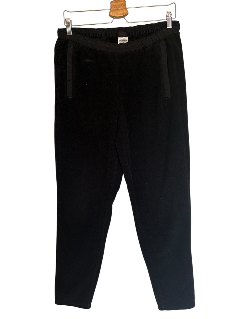 PATAGONIA Synchilla Black Fleece Pants Men’s M Elastic Waist Outdoor
